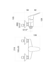 Смеситель для душа Fiore KYRO 86CR6511, хром