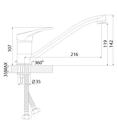 Смеситель Rossinka B35-21U