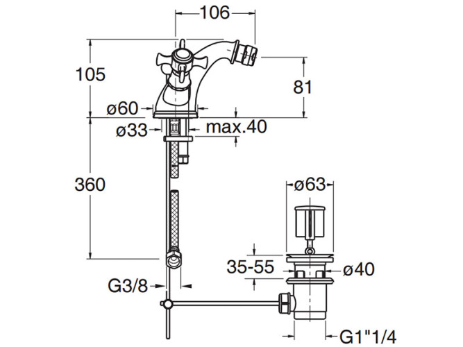 Смеситель для биде CRISTINA CANOVA CN31177