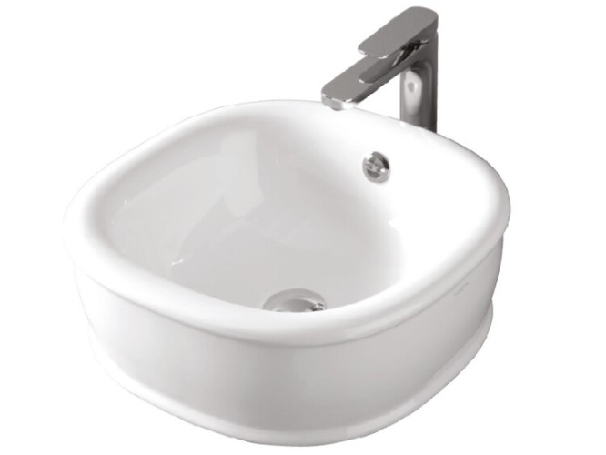 Раковина Artceram Azuley 450*450*160 отверстия для смесителя-отсутствуют Glossy White