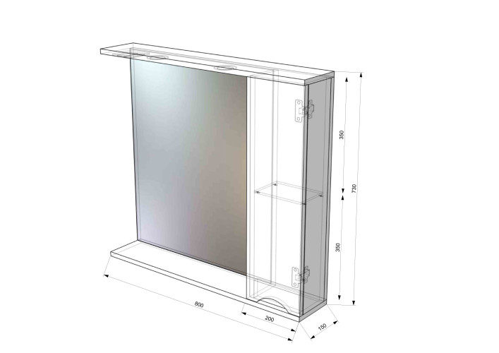 Зеркало-шкаф Венеция Даниэль 80