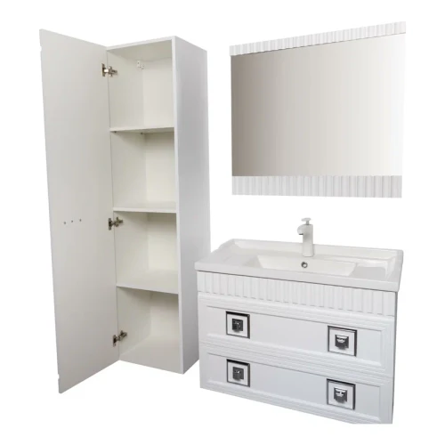 Комплект для ванной Atoll Парадис 80 с Пенал Atollом белый матовый