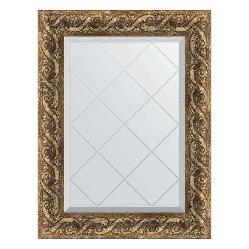 Зеркало настенное с гравировкой EVOFORM в багетной раме фреска, 56х73 см, BY 4012