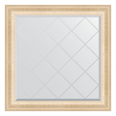 Зеркало настенное с гравировкой EVOFORM в багетной раме старый гипс, 85х85 см, BY 4312