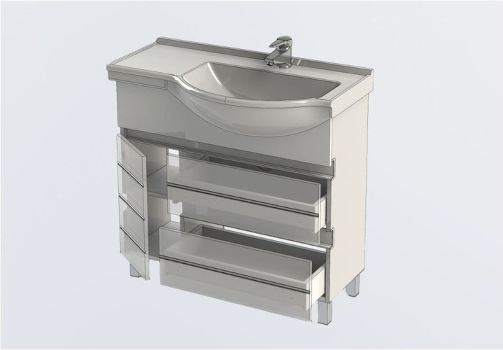 Тумба с раковиной Aquanet Доминика 90 R белый