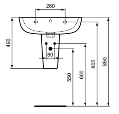 Полуколонна для умывальников Ideal Standard ESEDRA с крепежом, белая (T282901)