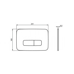 Кнопка смыва Ideal Standard Oleas 24.1х0.8х16.5 для инсталляции, пластик, цвет Хром матовый (R0123JG)