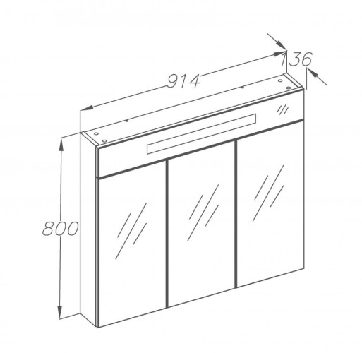 Зеркальный шкаф Smile Кристалл 90 с подсветкой