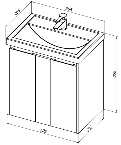 Тумба под раковину Aquanet Клио (Фостер) фасад белый