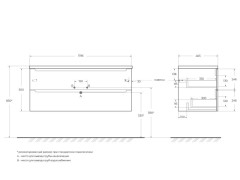 База под раковину подвесная BelBagno ETNA-1200-2C-SO-BL-P Bianco Lucido