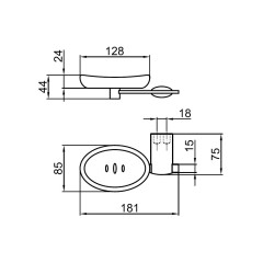 Мыльница Webert Aria AI500101015, хром