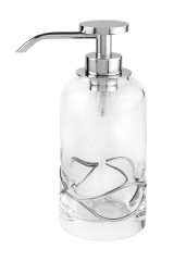 Surya Crystal Stream, дозатор 7х7хh18 см с помпой V6, цвет хром