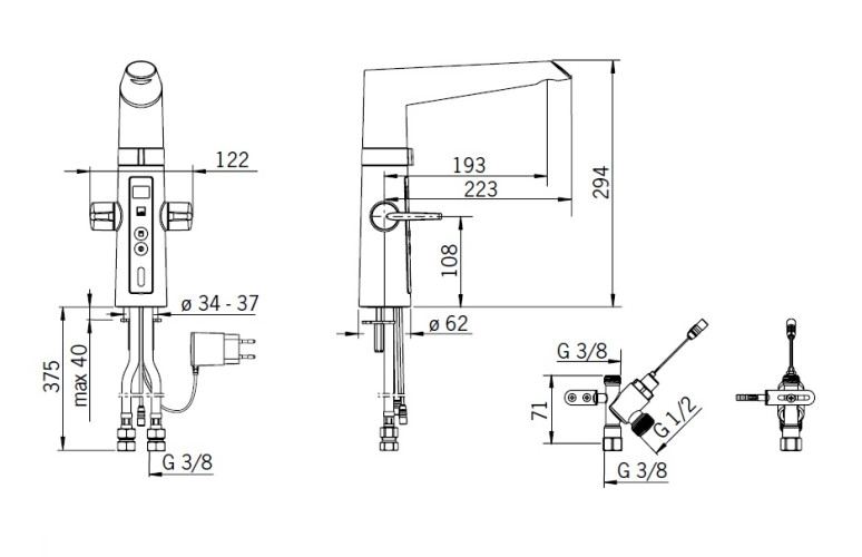 2727F Optima Смеситель для кухни с клапаном