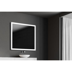 Xpertials ETNA, прямоугольное зеркало 120х80 см c LED подсветкой: датчик вкл/выкл подсветки с диммером и датчик антизапотевания, профиль матовый хром