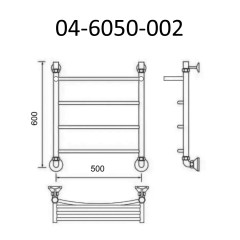 Полотенцесушитель водяной ВИД 4 с полкой 60х50, Маргроид