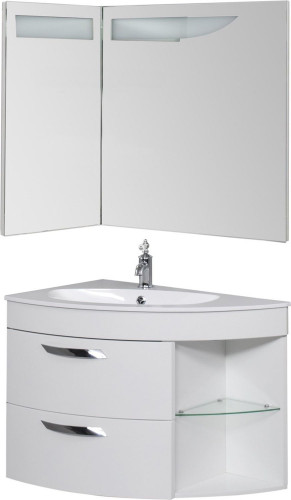 Тумба для ванной без раковины De Aqua Трио 90 Люкс L белая 197201