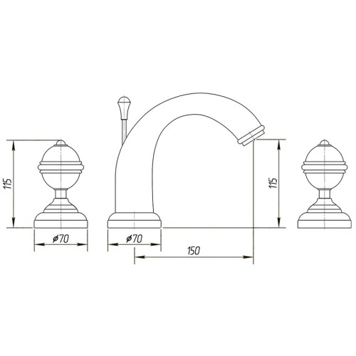 Смеситель для раковины Migliore Cristalia ML.CRS-3712