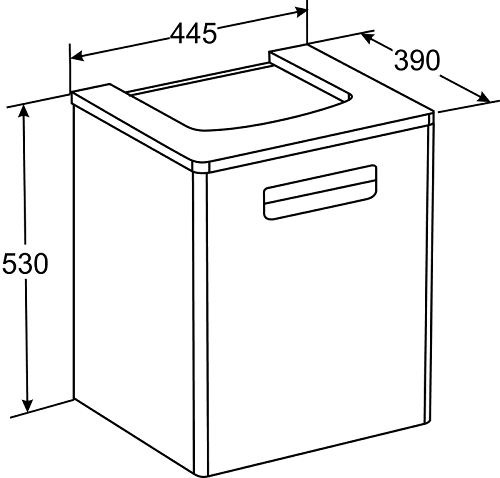 Модуль для раковины Roca THE GAP ORIGINAL 450 мм, белый глянец