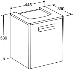 Модуль для раковины Roca THE GAP ORIGINAL 450 мм, белый глянец