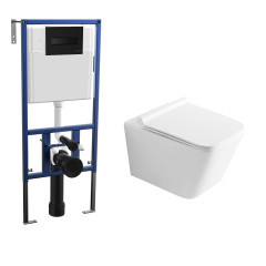 Комплект унитаза Bauedge NS0001-PRO с инсталляцией Nova NV4501 и кнопкой Nova NV7323