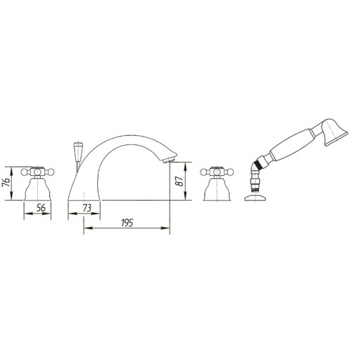 Смеситель на борт ванны Migliore Lady ML.LAD-981