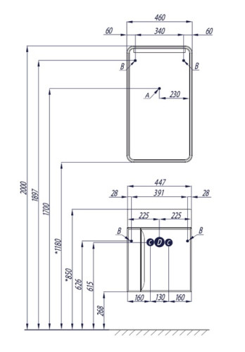 Тумба под раковину AQUATON Вита подвесная, белый ясень (1A221401VTD70)