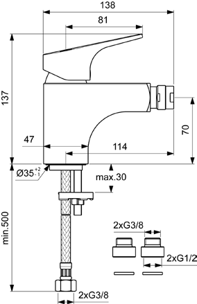 BA369AA NEXT Смеситель для биде , система облегченного монтажа EasyFix