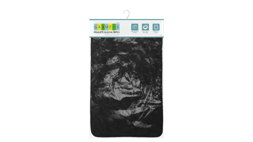 Коврик для ванной Grampus, GR-3204L, черный, 50х80 см