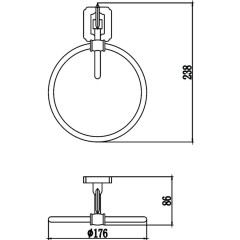 Держатель для полотенец кольцевой Savol S-006460 бронза