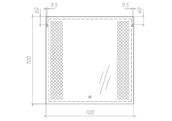 Зеркало Cosmo 70 alum с подсветкой Sansa