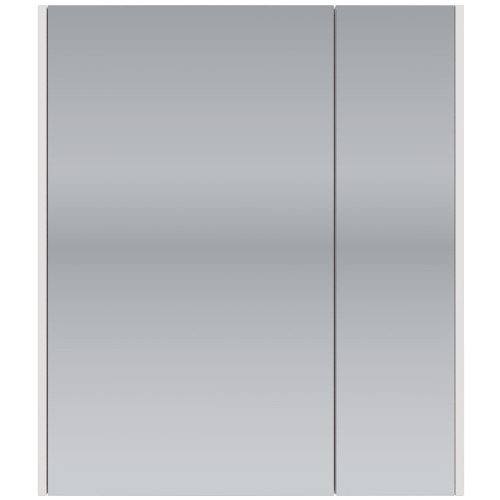 Шкаф зеркальный PRIME, 60 см, 2 дверцы, 2 стеклянные полки, белый