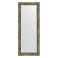 Зеркало настенное с фацетом EVOFORM в багетной раме старое дерево с плетением, 53х133 см, BY 3512