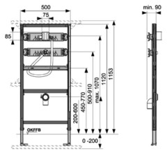 Инсталляция Tece Profil 9320008 для подвесного писсуара