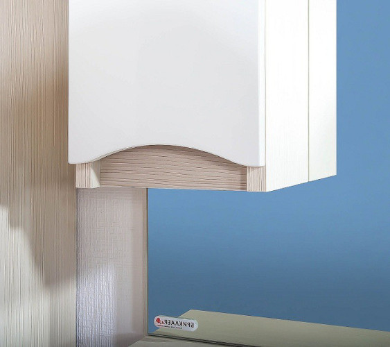 Зеркало со шкафом Бриклаер Токио 70 L 4627125411700 с подсветкой Светлая лиственница Белый глянец