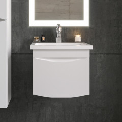 Тумба под раковину Бриклаер Вега 50 4627125414046 подвесная Белый глянец