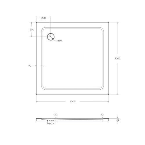 Поддон SMC CEZARES TRAY-M-A-90-35-W