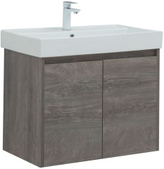 Тумба с раковиной Aquanet Nova Lite 75 дуб рошелье (2 дверцы)