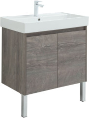 Тумба с раковиной Aquanet Nova Lite 75 дуб рошелье (2 дверцы)