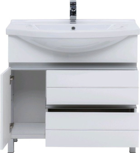 Тумба с раковиной Aquanet Доминика 90 R белый (раковина Эльбрус)
