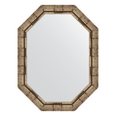 Зеркало настенное Polygon EVOFORM в багетной раме серебряный бамбук, 63х83 см, BY 7127