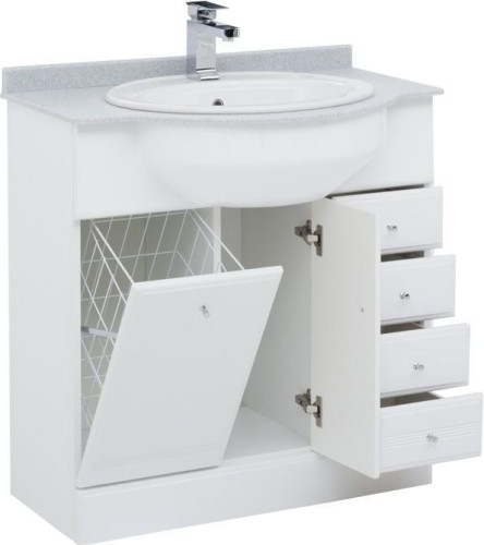 Тумба с раковиной Aquanet Марсель 80 б/к белый