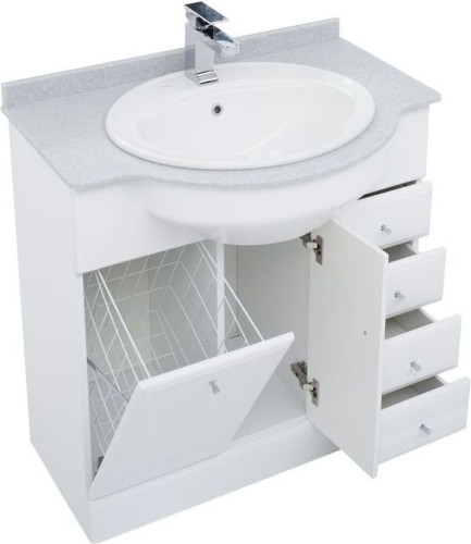 Тумба с раковиной Aquanet Марсель 80 б/к белый
