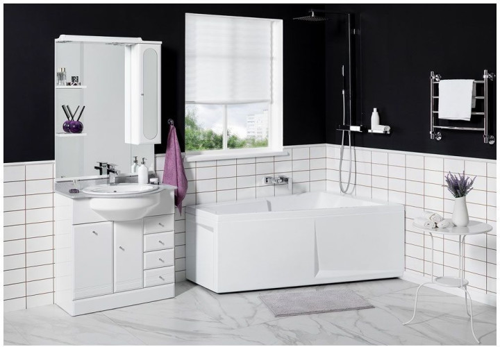 Тумба с раковиной Aquanet Марсель 80 б/к белый