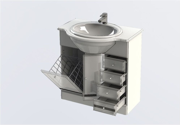 Тумба с раковиной Aquanet Марсель 80 б/к белый
