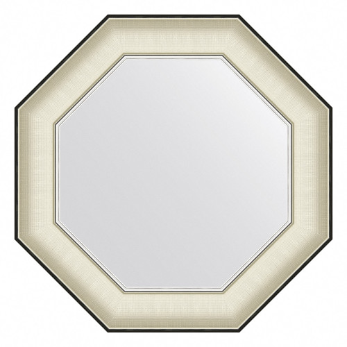 Зеркало настенное Octagon EVOFORM в багетной раме белая кожа с хромом, 54х54 см, BY 7439