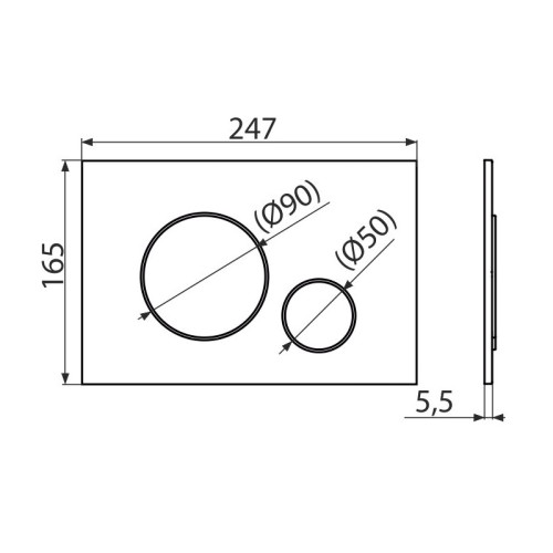 Кнопка смыва alcadrain 24.7х0.5х16.5 для инсталляции, пластик, цвет Хром матовый (M672)