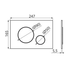 Кнопка смыва alcadrain 24.7х0.5х16.5 для инсталляции, пластик, цвет Хром матовый (M672)