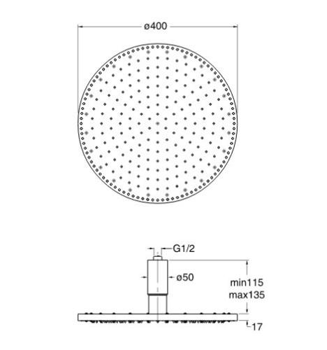 Верхний душ Cristina Sandwich colours PD 020