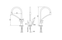 Смеситель для кухни Paulmark SIGEN, золото/белый, 213111-GW, Paulmark