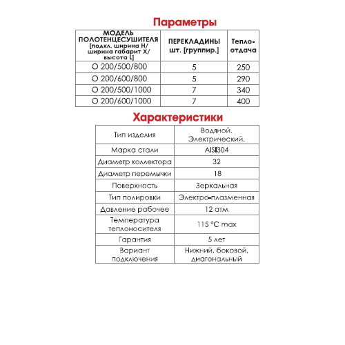 Водяной полотенцесушитель Металлоизделия O 200x600х1000